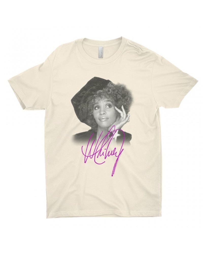 Whitney Houston T-Shirt | Whitney Star Photoshoot With Signature Distressed Shirt $6.85 Shirts