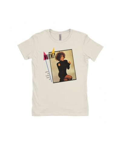 Whitney Houston Ladies' Boyfriend T-Shirt | Where Do Broken Hearts Go Album Cover Design Shirt $8.66 Shirts