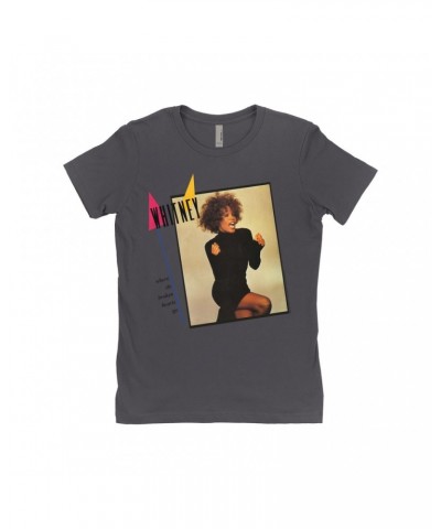 Whitney Houston Ladies' Boyfriend T-Shirt | Where Do Broken Hearts Go Album Cover Design Shirt $8.66 Shirts