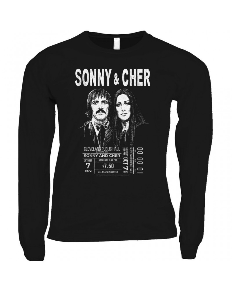 Sonny & Cher Long Sleeve Shirt | Cleaveland Hall Concert Ticket Stub Shirt $7.76 Shirts