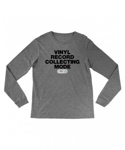 Music Life Heather Long Sleeve Shirt | Vinyl Record Collecting Mode On Shirt $20.47 Shirts