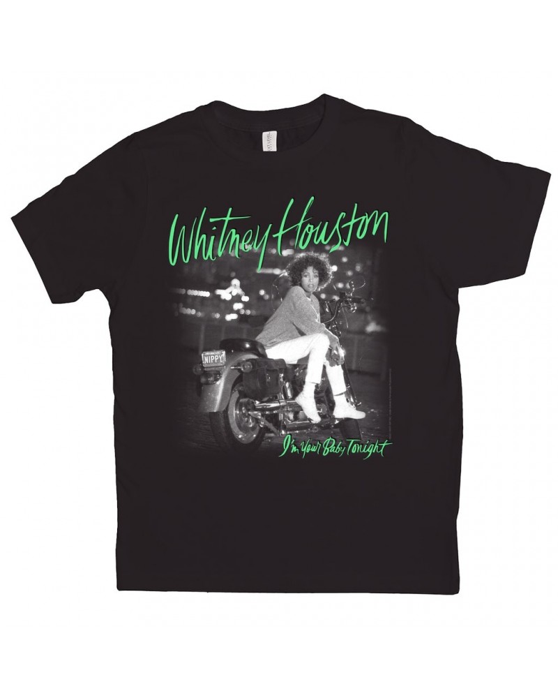 Whitney Houston Kids T-Shirt | I'm Your Baby Tonight Album Cover Green Design Kids Shirt $3.60 Kids