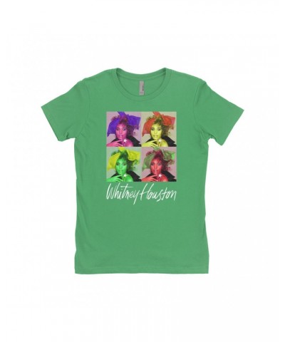 Whitney Houston Ladies' Boyfriend T-Shirt | Pop Art Album Design Distressed Shirt $9.42 Shirts