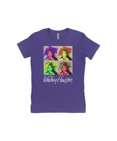 Whitney Houston Ladies' Boyfriend T-Shirt | Pop Art Album Design Distressed Shirt $9.42 Shirts