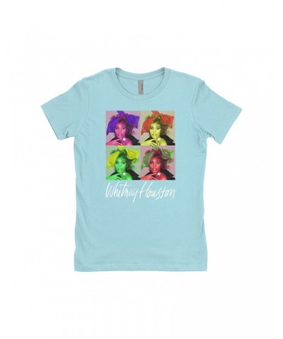 Whitney Houston Ladies' Boyfriend T-Shirt | Pop Art Album Design Distressed Shirt $9.42 Shirts