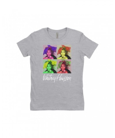 Whitney Houston Ladies' Boyfriend T-Shirt | Pop Art Album Design Distressed Shirt $9.42 Shirts