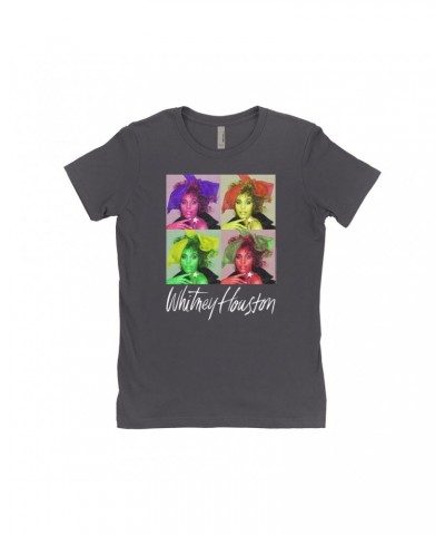 Whitney Houston Ladies' Boyfriend T-Shirt | Pop Art Album Design Distressed Shirt $9.42 Shirts