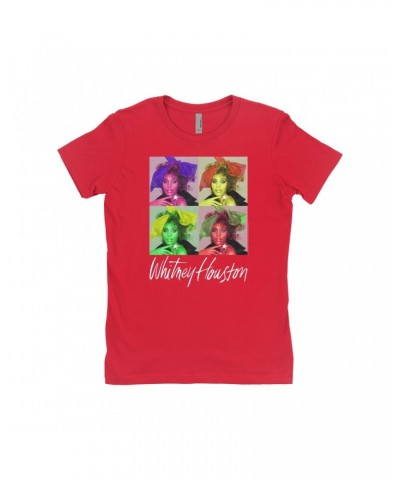 Whitney Houston Ladies' Boyfriend T-Shirt | Pop Art Album Design Distressed Shirt $9.42 Shirts