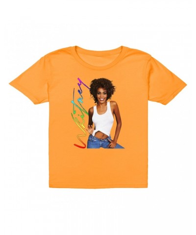 Whitney Houston Kids T-Shirt | 1987 Album Photo Rainbow Signature Image Kids T-Shirt $9.88 Kids