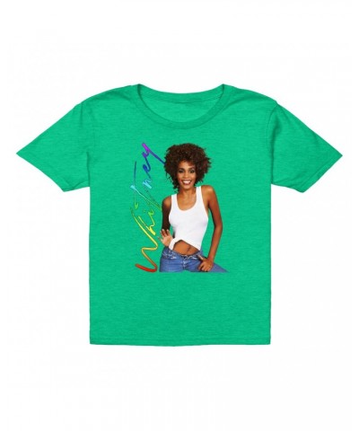 Whitney Houston Kids T-Shirt | 1987 Album Photo Rainbow Signature Image Kids T-Shirt $9.88 Kids