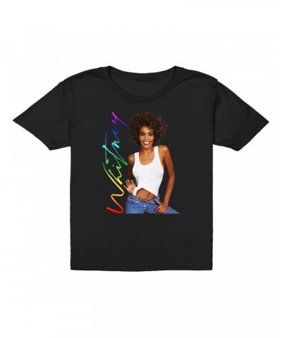 Whitney Houston Kids T-Shirt | 1987 Album Photo Rainbow Signature Image Kids T-Shirt $9.88 Kids