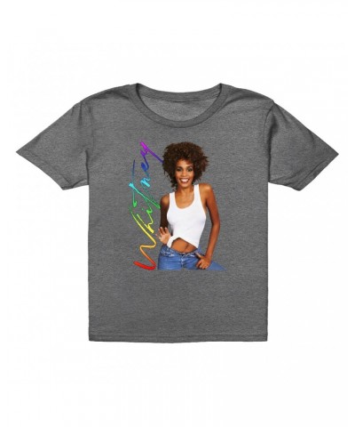 Whitney Houston Kids T-Shirt | 1987 Album Photo Rainbow Signature Image Kids T-Shirt $9.88 Kids