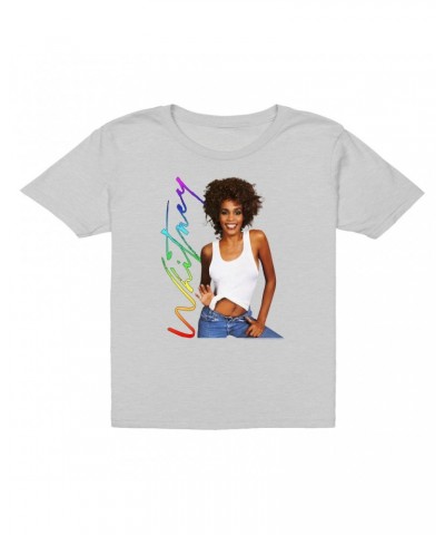 Whitney Houston Kids T-Shirt | 1987 Album Photo Rainbow Signature Image Kids T-Shirt $9.88 Kids