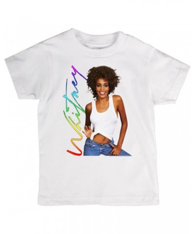 Whitney Houston Kids T-Shirt | 1987 Album Photo Rainbow Signature Image Kids T-Shirt $9.88 Kids