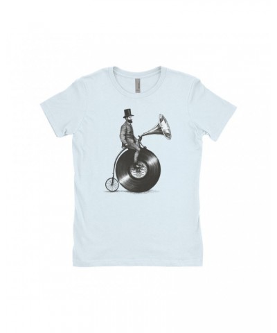 Music Life Ladies' Boyfriend T-Shirt | Riding The Gramophone Shirt $8.99 Shirts