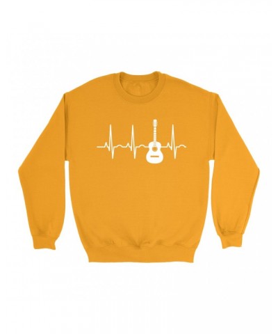 Music Life Colorful Sweatshirt | Acoustic Guitar Heartbeat Sweatshirt $6.84 Sweatshirts