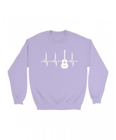 Music Life Colorful Sweatshirt | Acoustic Guitar Heartbeat Sweatshirt $6.84 Sweatshirts