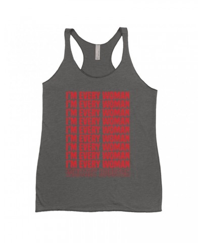 Whitney Houston Ladies' Tank Top | I'm Every Woman Repeating Red Shirt $8.35 Shirts