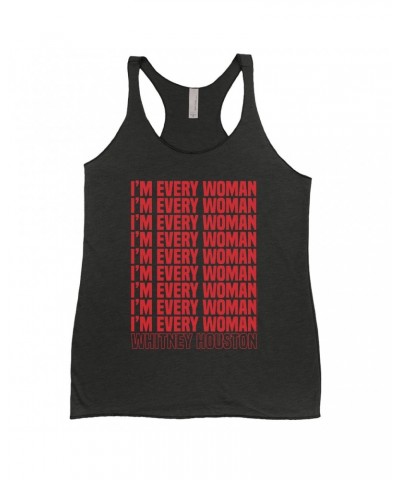 Whitney Houston Ladies' Tank Top | I'm Every Woman Repeating Red Shirt $8.35 Shirts