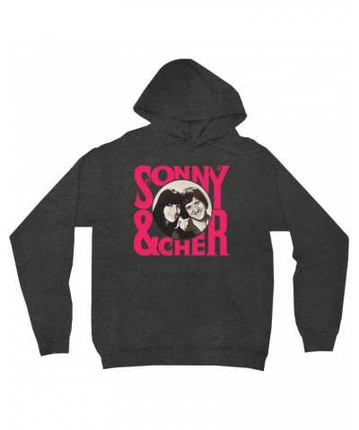 Sonny & Cher Hoodie | Retro Pink Logo And Photo Hoodie $7.79 Sweatshirts