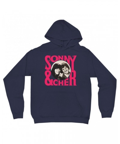 Sonny & Cher Hoodie | Retro Pink Logo And Photo Hoodie $7.79 Sweatshirts