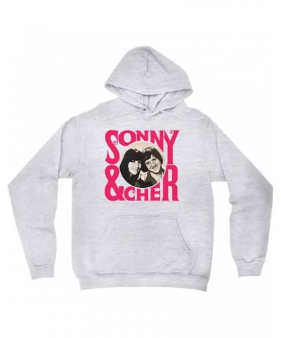 Sonny & Cher Hoodie | Retro Pink Logo And Photo Hoodie $7.79 Sweatshirts