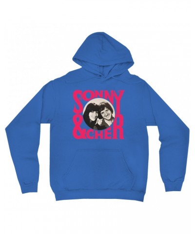 Sonny & Cher Hoodie | Retro Pink Logo And Photo Hoodie $7.79 Sweatshirts