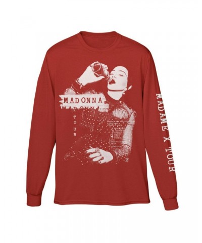 Madonna Madame X Red Long Sleeve Tee $7.78 Shirts