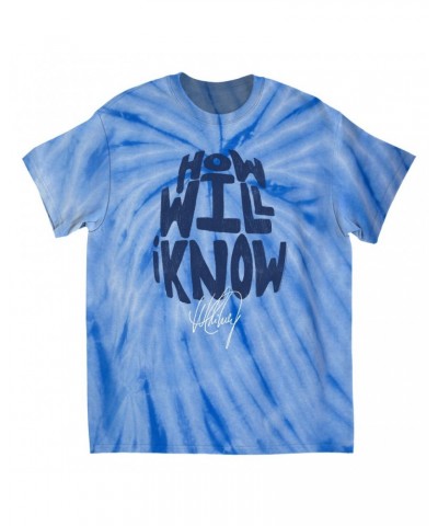 Whitney Houston T-Shirt | How Will I Know Navy Design Distressed Tie Dye Shirt $15.97 Shirts