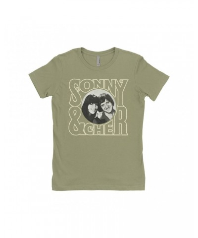 Sonny & Cher Ladies' Boyfriend T-Shirt | Retro Logo And Photo Distressed Shirt $5.26 Shirts