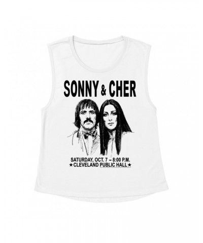 Sonny & Cher Ladies' Muscle Tank Top | Cleaveland Hall Concert Poster Shirt $4.67 Shirts