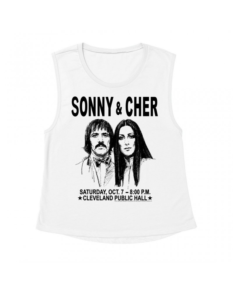 Sonny & Cher Ladies' Muscle Tank Top | Cleaveland Hall Concert Poster Shirt $4.67 Shirts