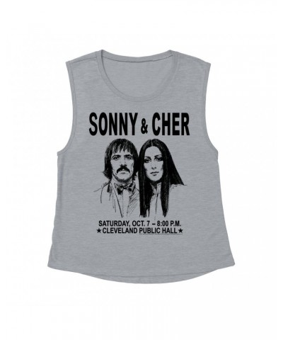 Sonny & Cher Ladies' Muscle Tank Top | Cleaveland Hall Concert Poster Shirt $4.67 Shirts