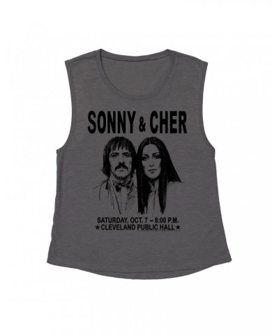 Sonny & Cher Ladies' Muscle Tank Top | Cleaveland Hall Concert Poster Shirt $4.67 Shirts