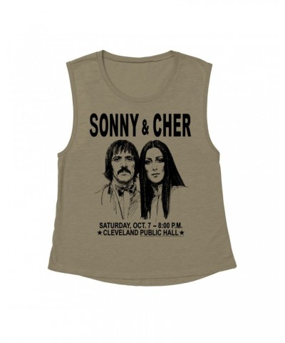 Sonny & Cher Ladies' Muscle Tank Top | Cleaveland Hall Concert Poster Shirt $4.67 Shirts