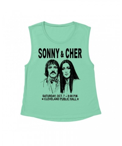 Sonny & Cher Ladies' Muscle Tank Top | Cleaveland Hall Concert Poster Shirt $4.67 Shirts