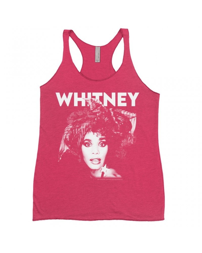 Whitney Houston Bold Colored Racerback Tank | 1987 Photo White Whitney Design Shirt $6.79 Shirts