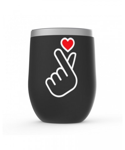 Music Life Wine Tumbler | Kpop Finger Heart Design Stemless Wine Tumbler $9.48 Drinkware