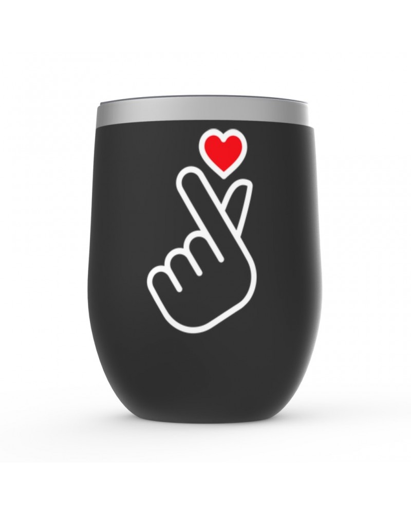 Music Life Wine Tumbler | Kpop Finger Heart Design Stemless Wine Tumbler $9.48 Drinkware