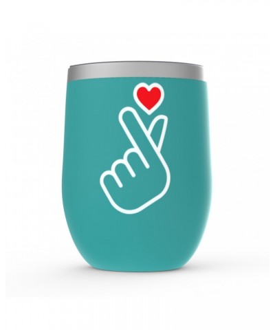 Music Life Wine Tumbler | Kpop Finger Heart Design Stemless Wine Tumbler $9.48 Drinkware