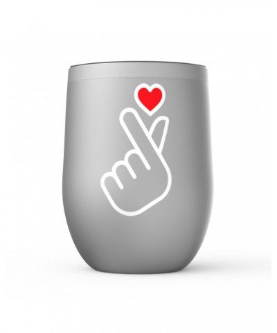 Music Life Wine Tumbler | Kpop Finger Heart Design Stemless Wine Tumbler $9.48 Drinkware